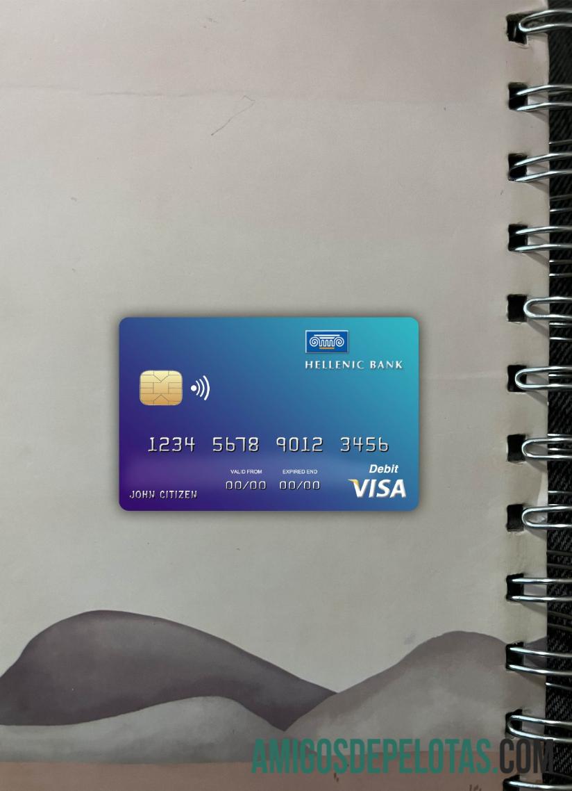 Cartão Visa do Chipre Hellenic Bank Photolook Front baixar para verificação